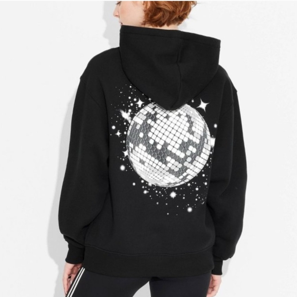 Black Hoodie with Disco Ball Design
